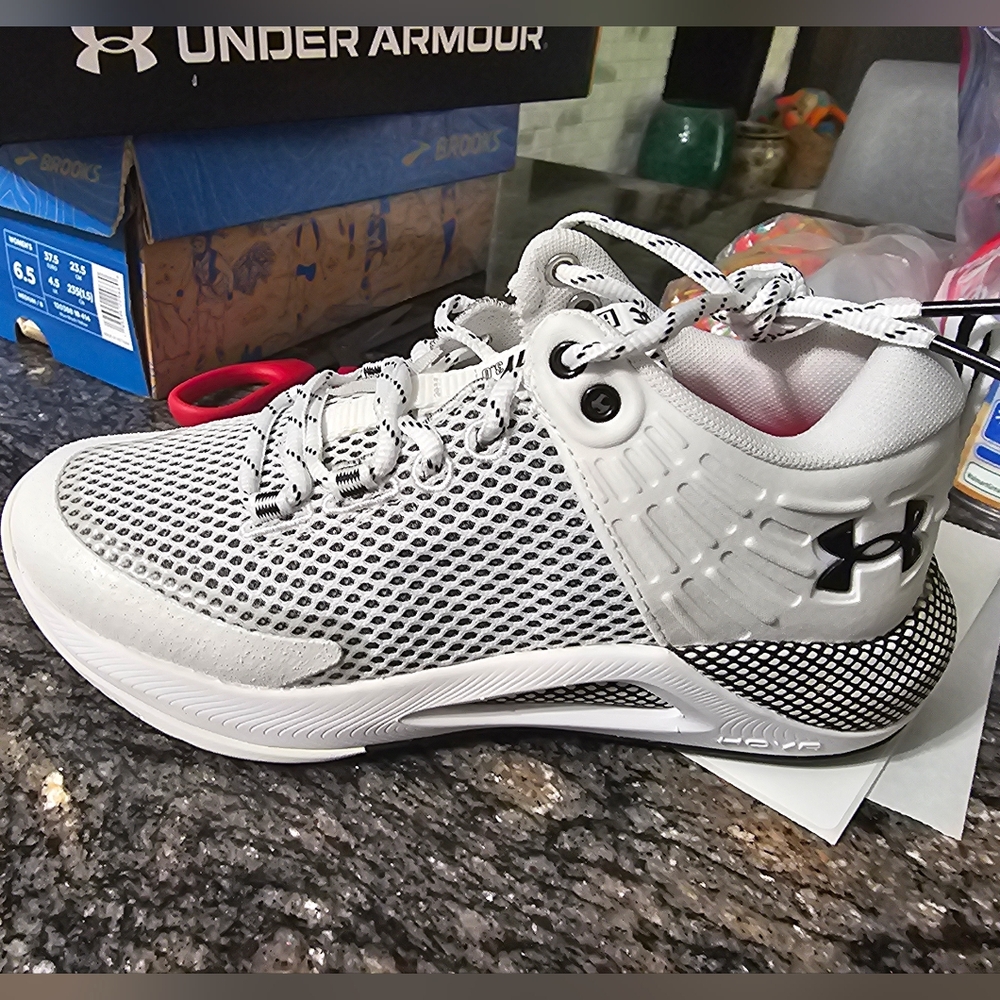 Under Armour White and Black Athletic Shoes